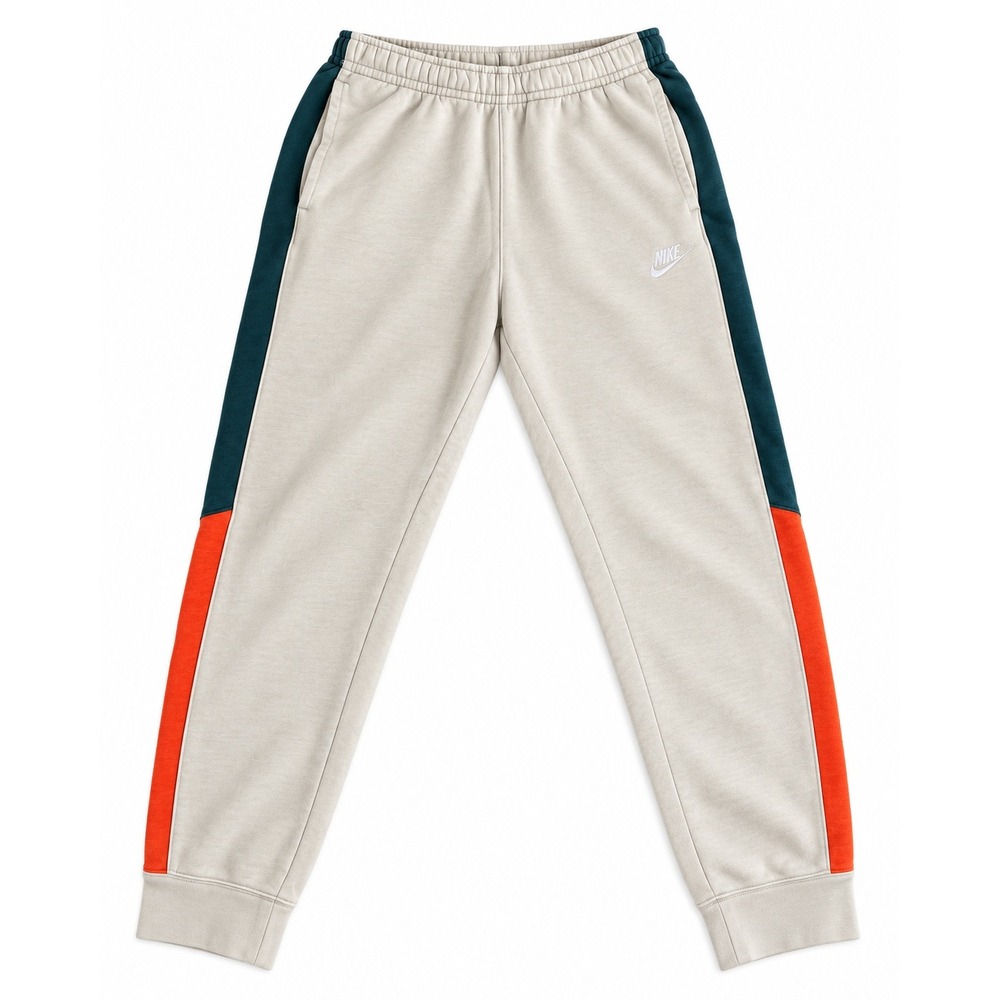Nike Club Fleece Colorblock Joggers Cream Teal Orange Mens M CU4377-072